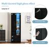 LED-Lit Display Cabinet, 2 Doors, Floor-Standing, Transparent Door, Freestanding, Living Room, Living Room Wall, Buffet Cabinet, Black