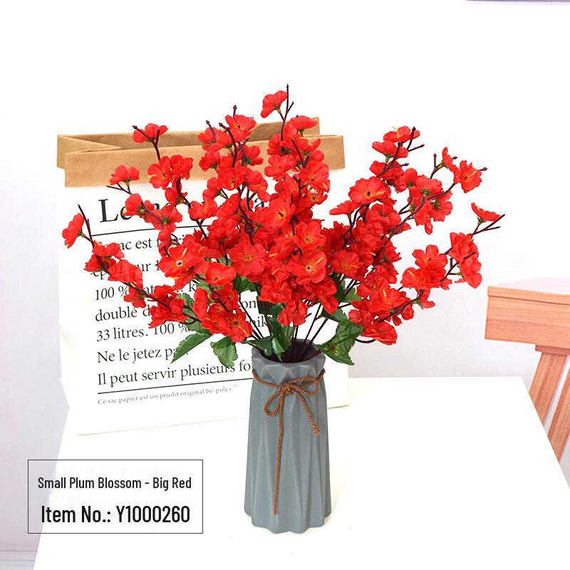 Silk Peach Blossom Branches - 7/9/30 Branches, Faux Floral Decoration for Living Room, Wedding, or Landscaping