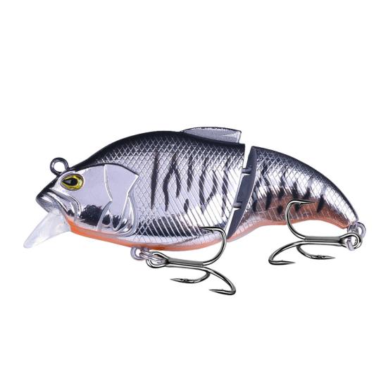 7.5CM/12G Multi-Jointed VIB Fishing Lure with Hooks Realistic 2-Section Swimbait Hard Artificial Bait Freshwater Saltwater Fishing Accessories
