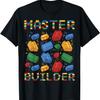 Master Builder Funny Building Blocks Gifts For Boys Kids Men T-Shirt