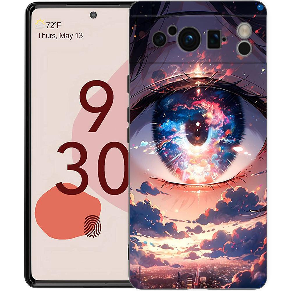 Чехол для телефона Google Pixel 8 A 7 6 Pro 6A 5G черный мягкий противоударный чехол силиконовый TPU чехол с рисунком милых глаз