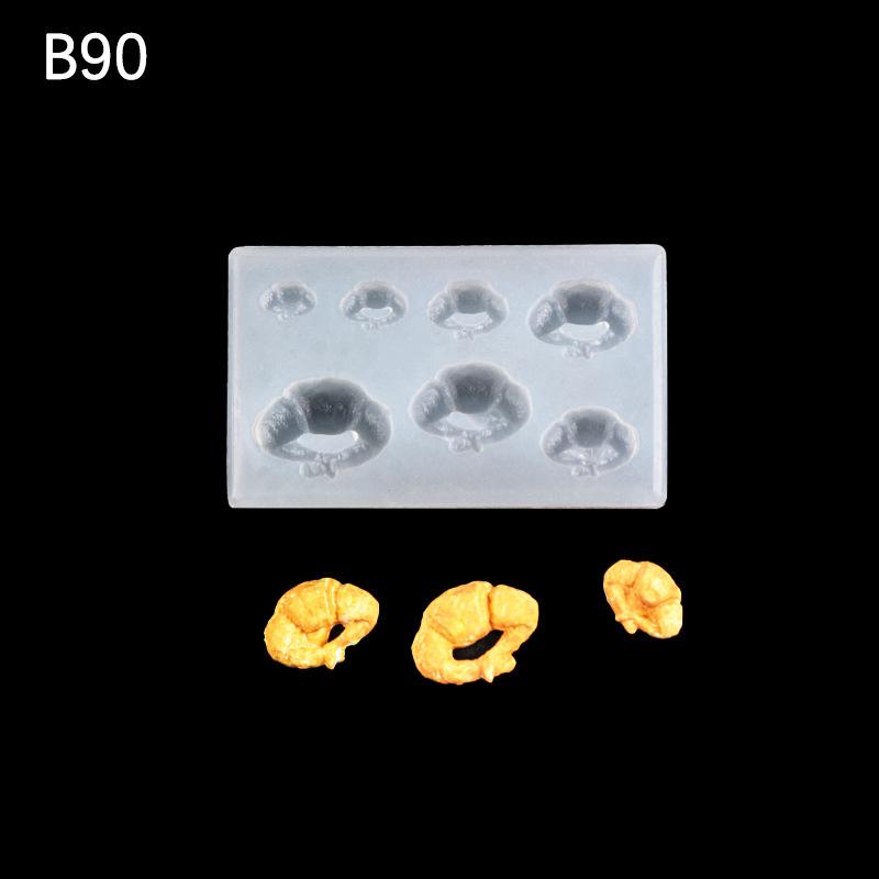 Коллекция мини-форм для лепки из ультралегкой глины и смолы для игры в еду: Круассан, Бисквит, Печенье, Пончик