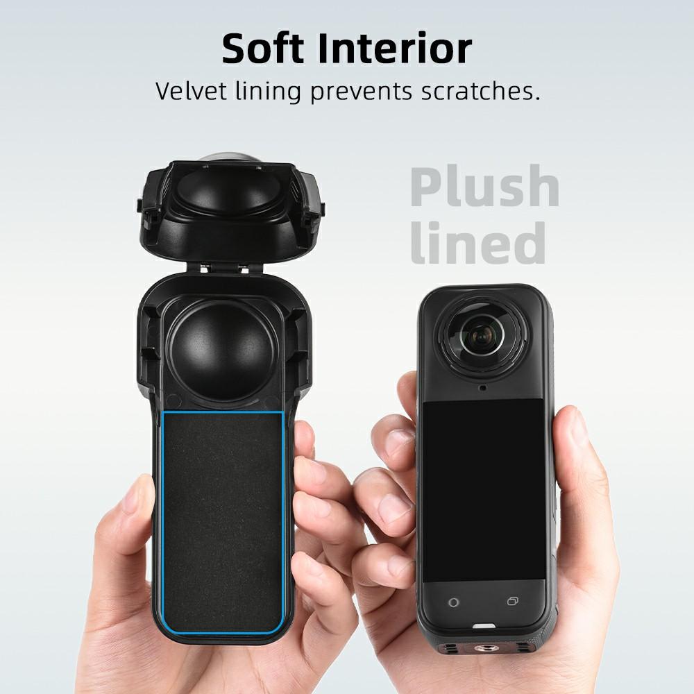 FLYMILE For Insta360 X5 Action Camera Anti Scratch Plastic Lens Cap Flip Lens Protective Cover
