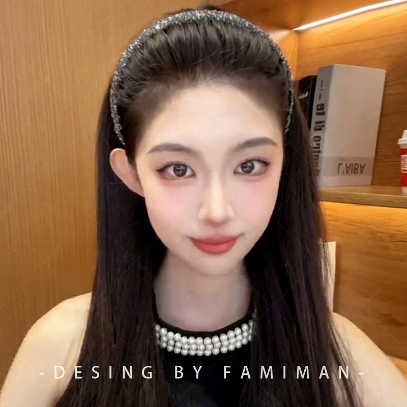 Супер Блестящая Стразовая Нескользящая Повязка на Голову для Женщин - Высококлассная Повязка для Финишной Укладки Волос и Зажим для Лета