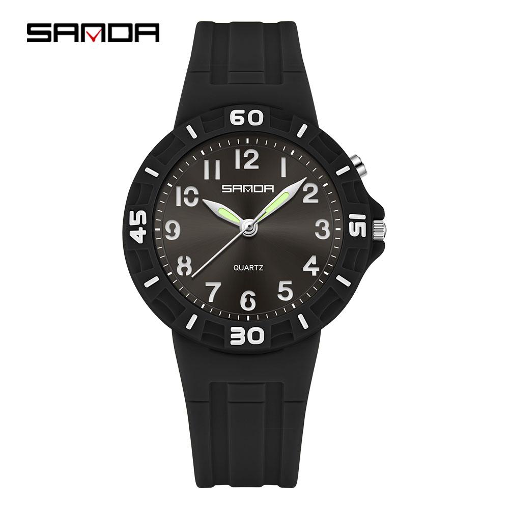 SANDA new 6388 fashionable student quartz watch 50 meter waterproof night light durable men's and women's sports watch