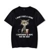Black Cat Drink Coffee Hope All Is Well Pattern Printed T-shirt Men Fashion Trend Clothing Large High Quality Cotton top#Color(1)