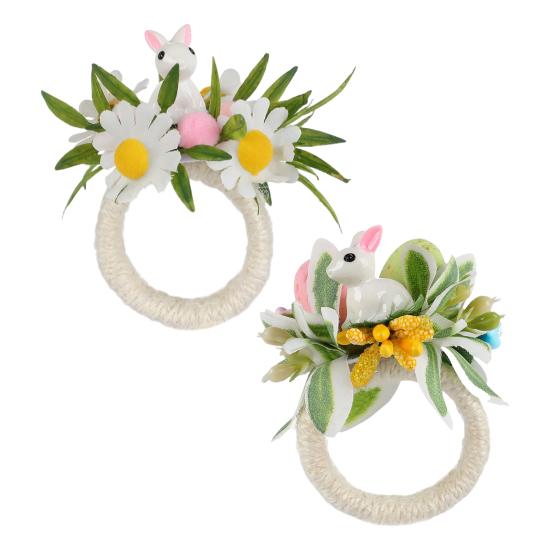 Кольцо для салфетки «Пасхальный кролик», держатель для салфетки с дизайном кроличьих ушей и пасхального яйца, праздничное весеннее украшение стола для званого ужина