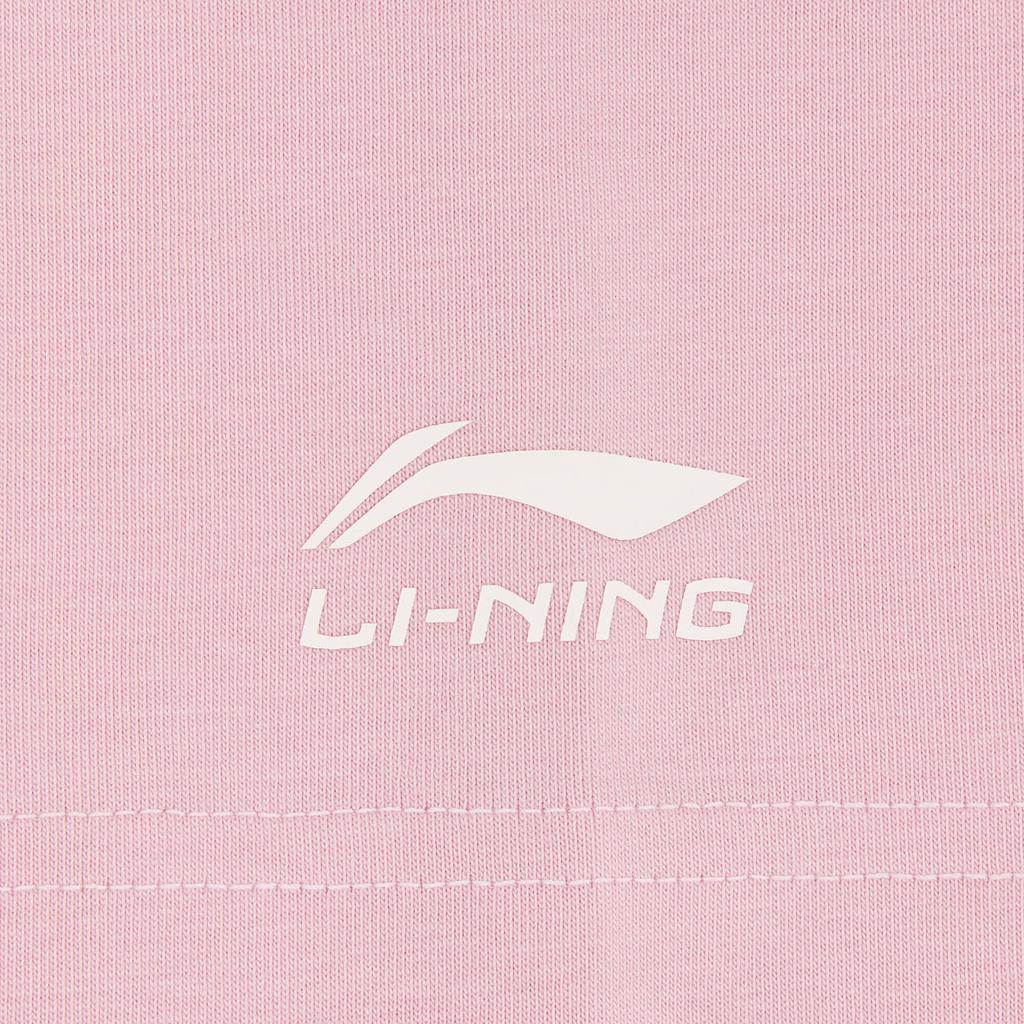 Li-Ning Свободная футболка с круглым вырезом и принтом букв для пары, унисекс, топ ATSW309-3