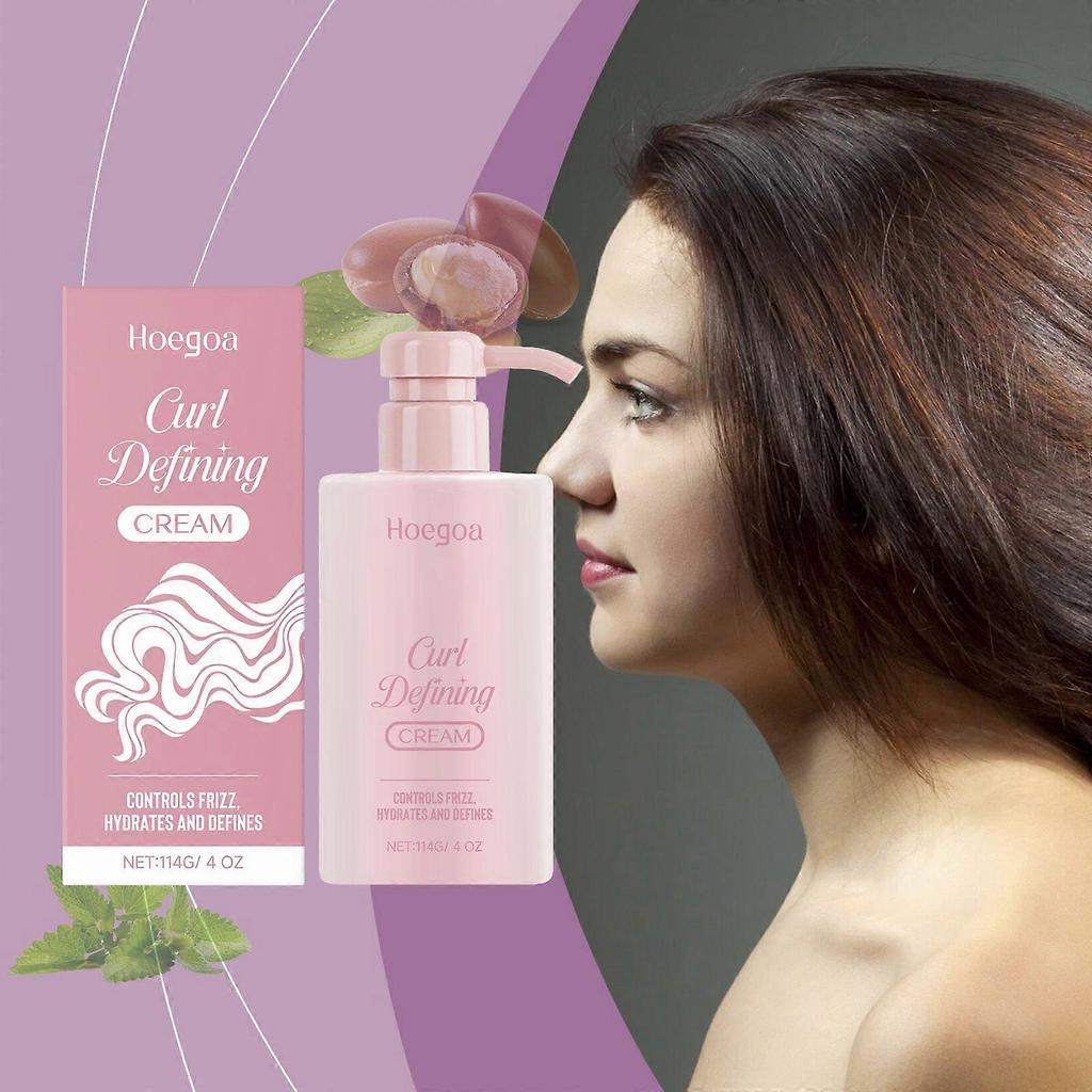Limited time!!Hoegoa Curly Hair Care Styling Cream Bangs Curly Hair Styling Naturally Voluminous And Shiny Hair Styling Cream