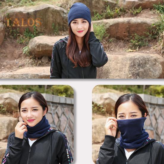 Women Scarf Thick Warm Elastic Knitted Anti-slip Multifunctional Lightweight Windproof Unisex Cycling Piled Neck Warmer Headband Hat Winter Neck Wrap