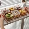 Dried Fruit Salad Plate Snack Dishes Transparent Square Dessert Jar Dish Grid Food Storage Preserved Tray Box Lid Bowl Tableware