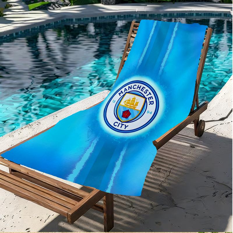 Manchester City FC Print Beach Towel, Versatile Lightweight Absorbent Beach Towel for Pool Surf Yoga Bathroom, Perfect Birthday Holiday Gift