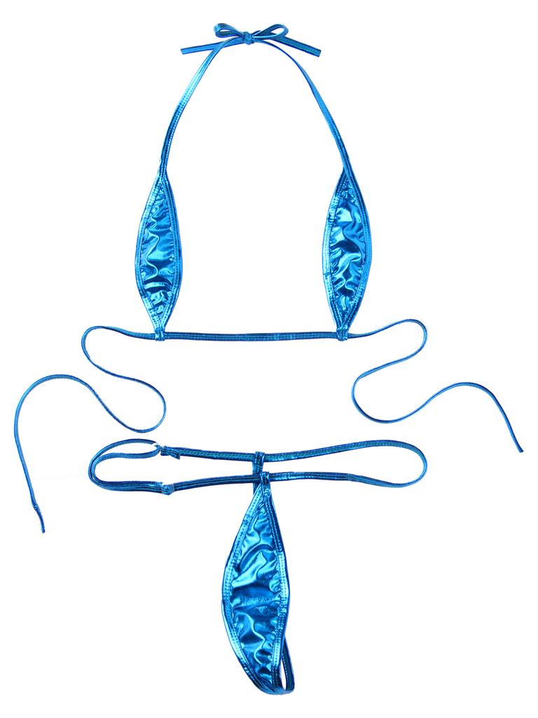 Women's Swimsuit Sexy Backless Solid Color Micro Bikini Bathing Suits for Women