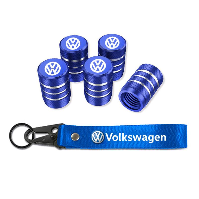 Car Key Chain Zinc Alloy Keychain Car Valve Caps Car Key Ring For VW Volkswagen Polo Passat B5 B6 B7 T4 T5 Golf Car Accessories