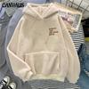 Autumn Winter Coat Pink Sweet Hooded Sorry Print Harajuku Loose Pocket Hoodies Womens Fleece Flannel Pullover Female Sweatshirt