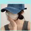 Letter Korean R Embroidered Denim Baseball Cap Widebrim Adjustable Hat Summer