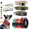 Durable Military Tactical Dog Collar Bungee Leash Set Pet Nylon Walking Training Collar for Medium Large Dogs German Shepard