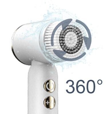 Warm Cold COMPRESS Electric 6 BRUSH HEAD Face Wash Cleaner DEEP Facial Cleansing Brush Waterproof Clean Exfoliating Spin Brush