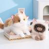 Realistic Siamese Cat Plush Toy with Sound Lifelike Kitten Stuffed Animal Doll Meowing Interactive Cat Decor