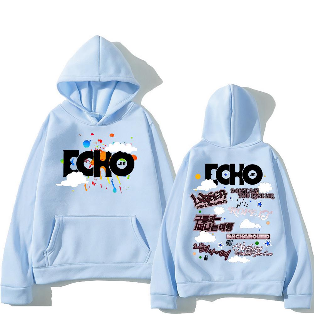 Джин Эхо Худи Унисекс Осень Зима Повседневные Винтажные Уличная Одежда Толстовки Мода Женщины Тур по Новому Альбому Пуловер Подарки для Фанов Джина