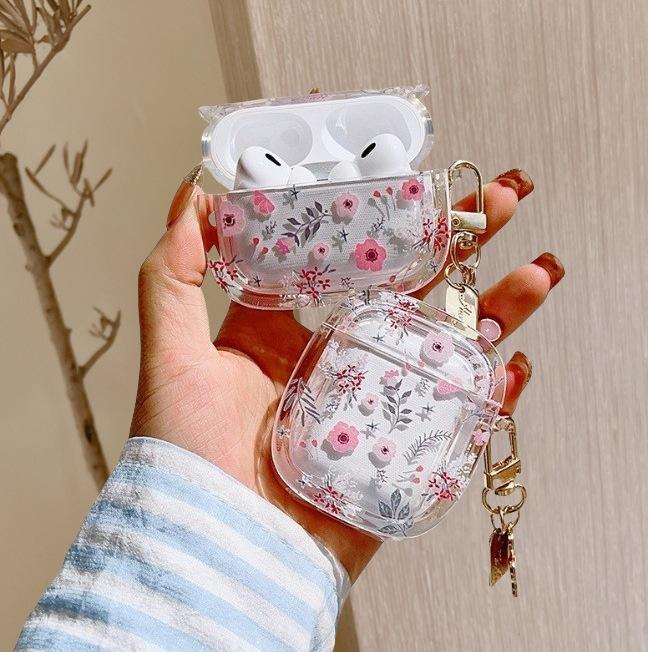 Подходит для Apple AirPods 1/1/1/1 поколения pro1 чехол для bluetooth-гарнитуры защитный чехол чехол для гарнитуры блестящий белый цветок