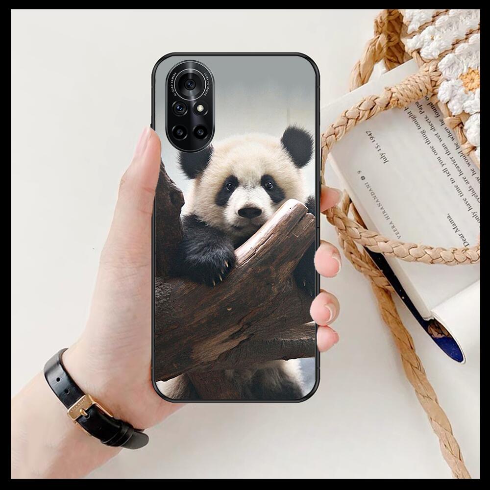 Супер милый прозрачный чехол для телефона с пандой для Huawei Honor 20 10 9 8A 7 5T X Pro Lite 5G черный чехол Etui Hoesjes комикс модный дизайн