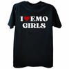 Unisex I Love Emo Girls Funny Quote Red Heart T Shirts Hip Hop Streetwear Short Sleeve Birthday Gifts I Love My Emo Gf T-shirt Unisex