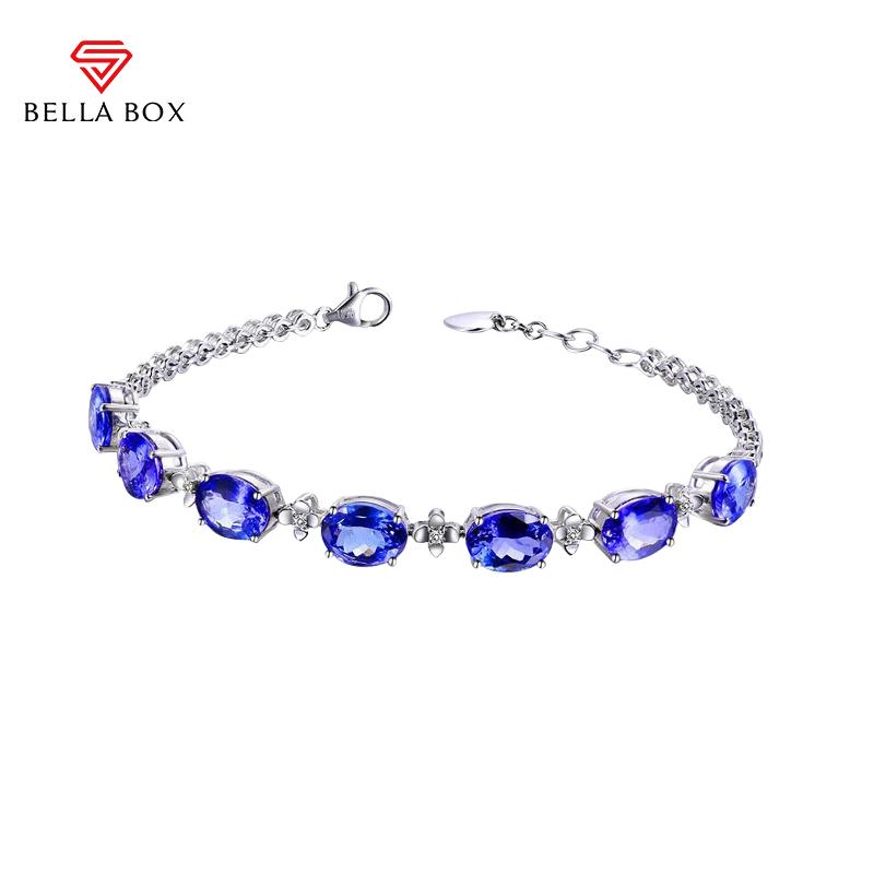 BELLA BOX Новые модные женские браслеты овальной формы с несколькими синими цирконами, женские ювелирные украшения