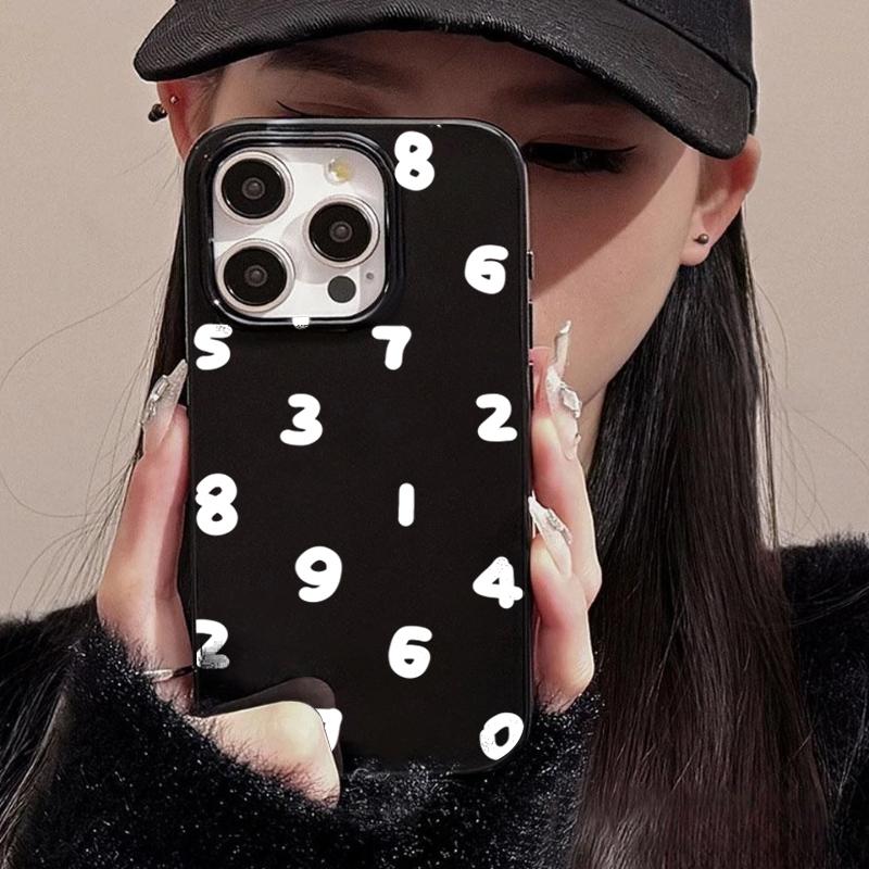 Простой Чехол с Цифрами для iPhone 11 Чехлы IPhone 15 12 13 14 16 Pro Max X XR XS Max 14 15 7 8 Plus iPhone16e Мягкая Крышка Funda