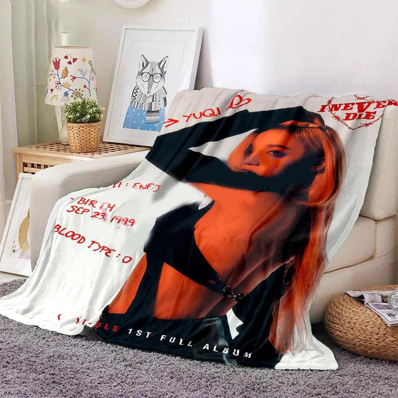 Kpop (G)I-DLE Kpop Girl Miyeon Soft Plush Blanket, Flannel Blanket Throw Blanket for Living Room Bedroom Bed Sofa Picnic Cover