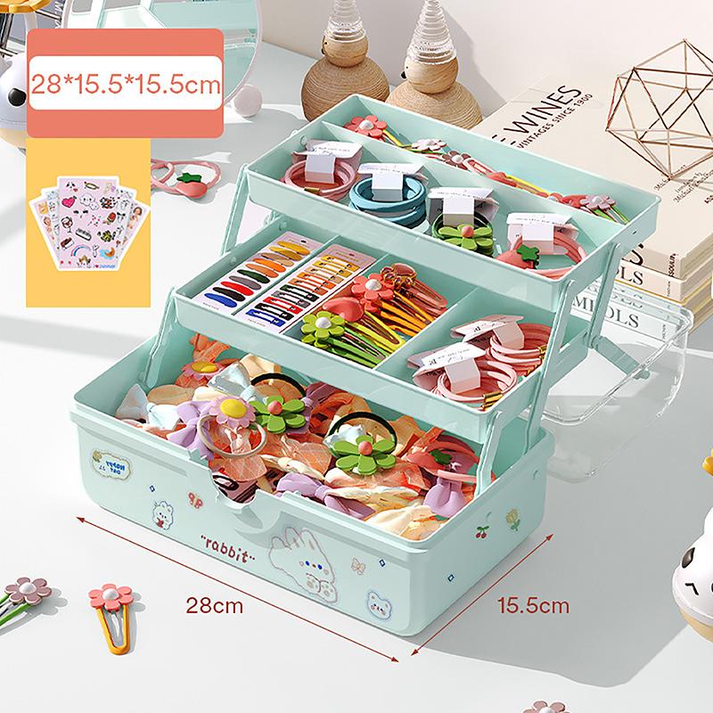 Коробка для хранения детских аксессуаров для волос, заколка для волос в виде резинки, органайзер для украшений на голову, милая шкатулка для украшений для девочек