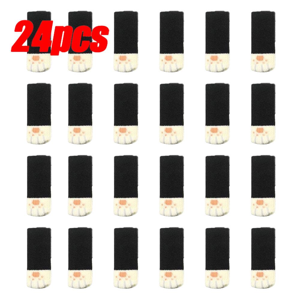 24/4Pcs-Set Creativity Cat Paw Table Foot Socks Chair Leg Covers Floor Protectors Knitted Socks Mute Wear-Resistant Non-slip Mat