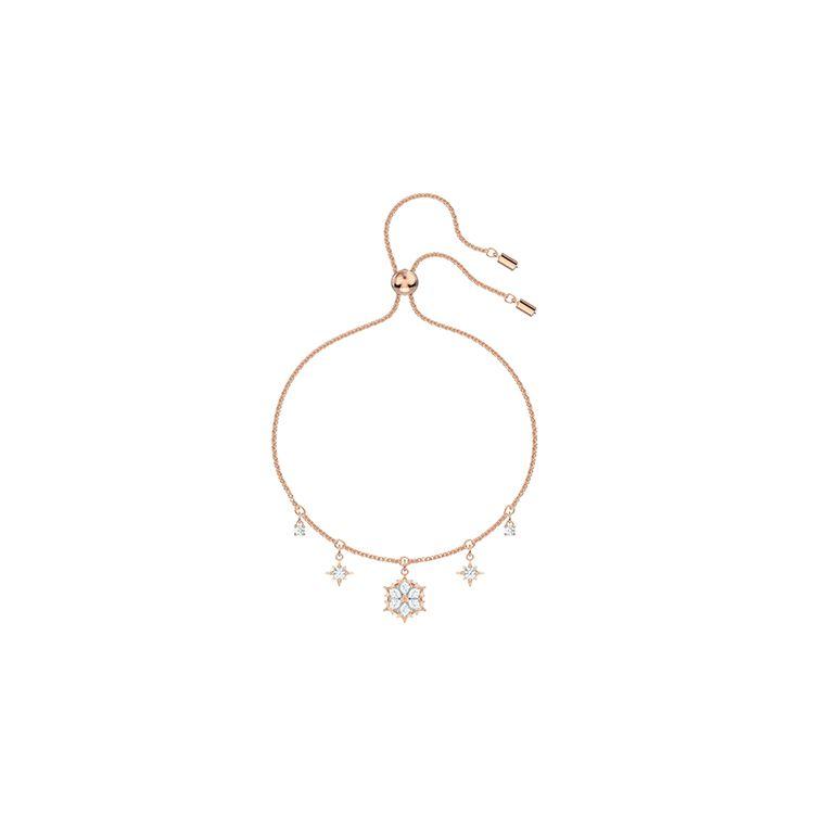 Swarovski Магический кулон-снежинка Элегантный милый хрустальный браслет Женский браслет Розовое золото 5558186
