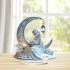 Acrylic Moon Girls Ornament Holiday Tabletop Decoration,Crafts,Collectible,Desktop