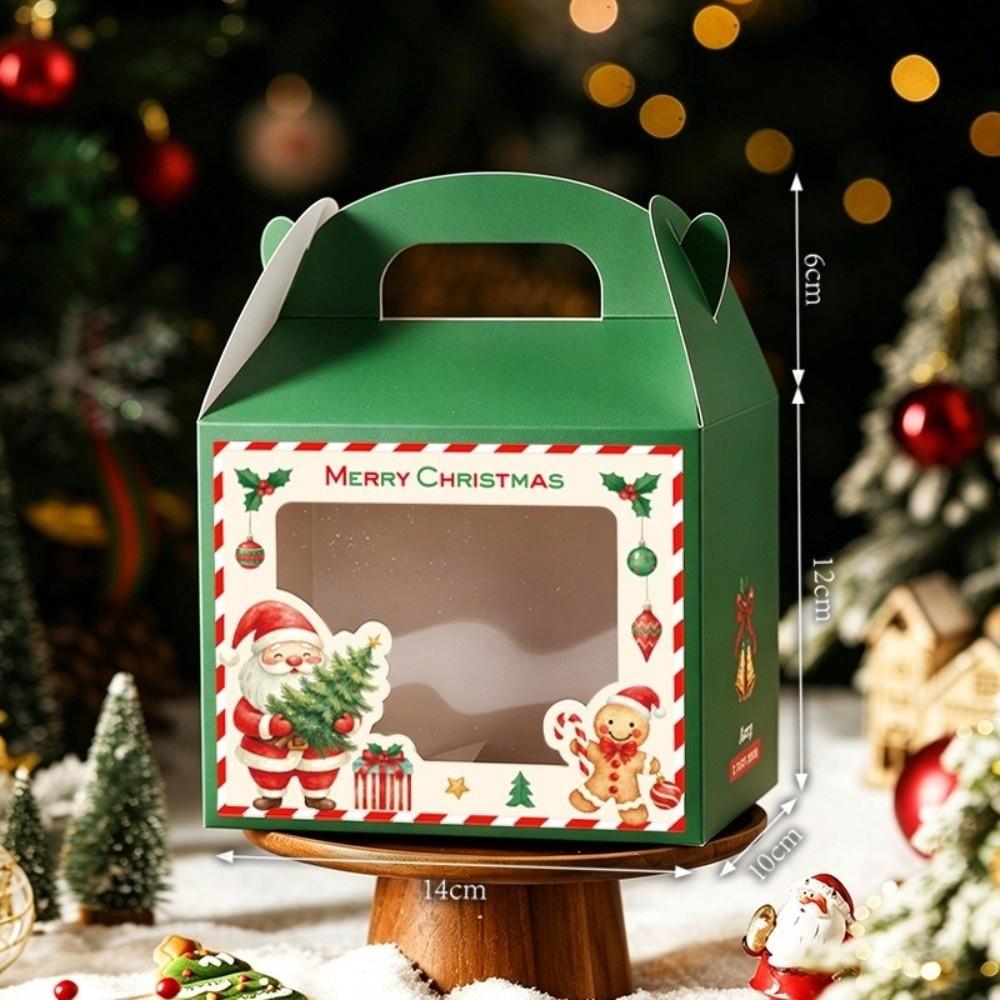 5pcs Clear Window Christmas Gift Box Christmas Gift Wrapping Box For Christmas Parties Gift