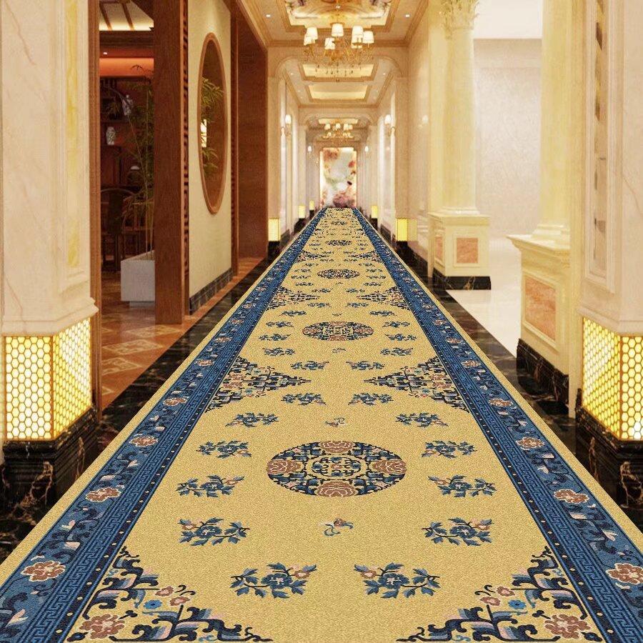 European High End Dining Hall Long Corridor Carpet Commercial Hotel Passageway Carpets Non-slip Home Lobby Carpet Runner Custom