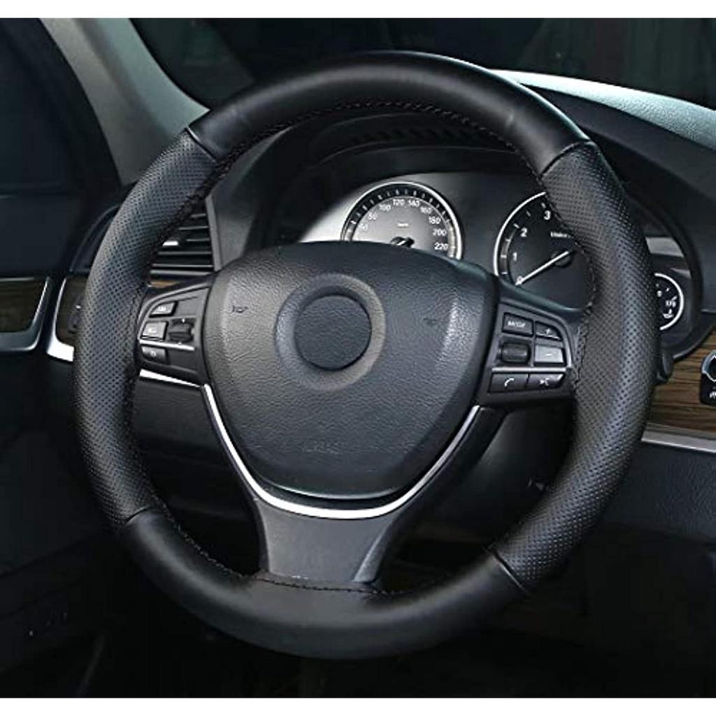 Кожаный чехол на руль автомобиля, универсальный размер для чехла на руль своими руками, нескользящий и мягкий, 37–38 см