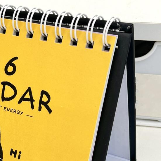 Кошачий настольный календарь 2026 Милый настольный стоячий перекидной календарь с мультяшным черным котом для дома, офиса, учебы, рабочего места