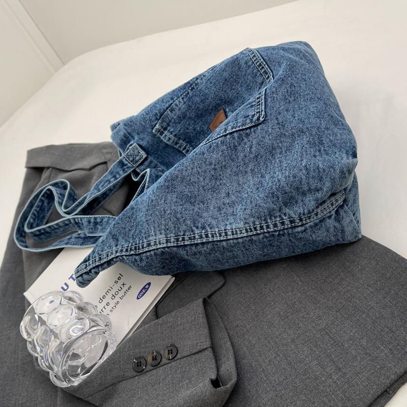 Модная джинсовая сумка через плечо, универсальная сумка для покупок, женская универсальная сумка