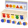 Joyreal Montessori Toy Wood Shape Educational Toy Shape Recognition Sorting Toy Early Development Fingertip Training Montessori Teaching Tools