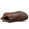 Men's High-top Leather Shoes Lace Up Casual Sneakers Plus Size 39-46