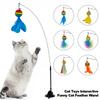 Feather Cat Toy Plush Insect Teasing Cat Stick Replacement Head Interactive Play Pet Products Cat Toys Interactive