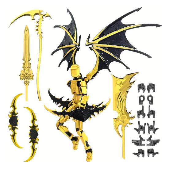 3D Printed Robot Action Figure with Accessories Movable Joints Demon