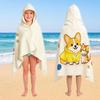 Kids Dinosaur Print Hooded Beach Towel Quick Dry Microfiber Bath Cape Pool Shower Sandproof
