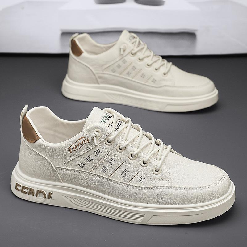 Мужская обувь осень 2025 новая студенческая спортивная универсальная обувь для скейтборда повседневная одинарная обувь мужская на мягкой подошве белая трендовая обувь
