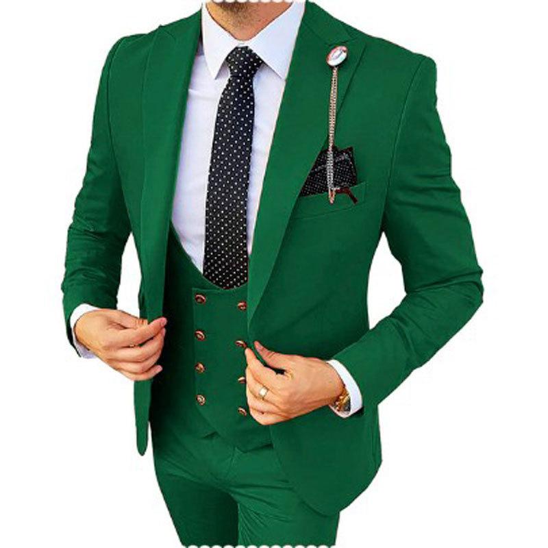 3 шт. мужские приталенные костюмы, разноцветный пиджак, жилет и брюки, костюмы для выпускного вечера для мужчин