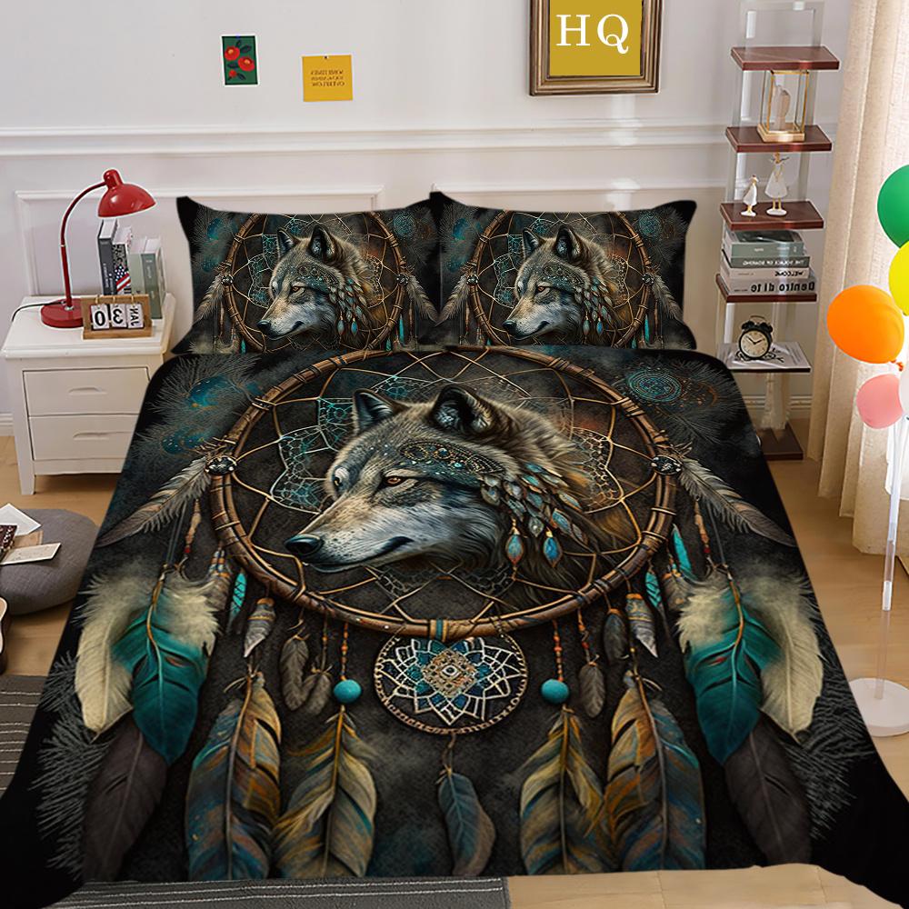 Одеяло с принтом волка, комплект постельного белья из микрофибры королевского размера, чехол для мальчиков-подростков, высококачественный домашний текстиль