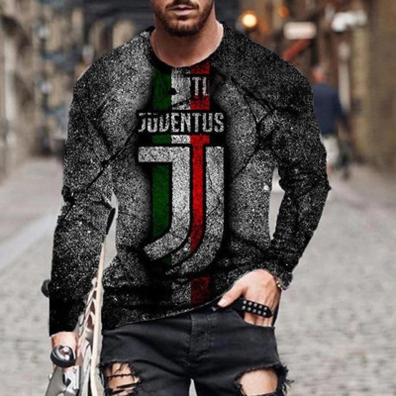 Мужские футболки с круглым вырезом, 3D-принтом, повседневные, с длинным рукавом - Мягкая полиэстеровая ткань средней эластичности, одежда свободного кроя для весны и осени