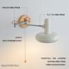 Bauhaus Cream Wind Rocker Arm LED Wall Llight With Switch Bedside Wall Lamp Vintage Bedroom StudyTelescopic Folding Reading Lamp