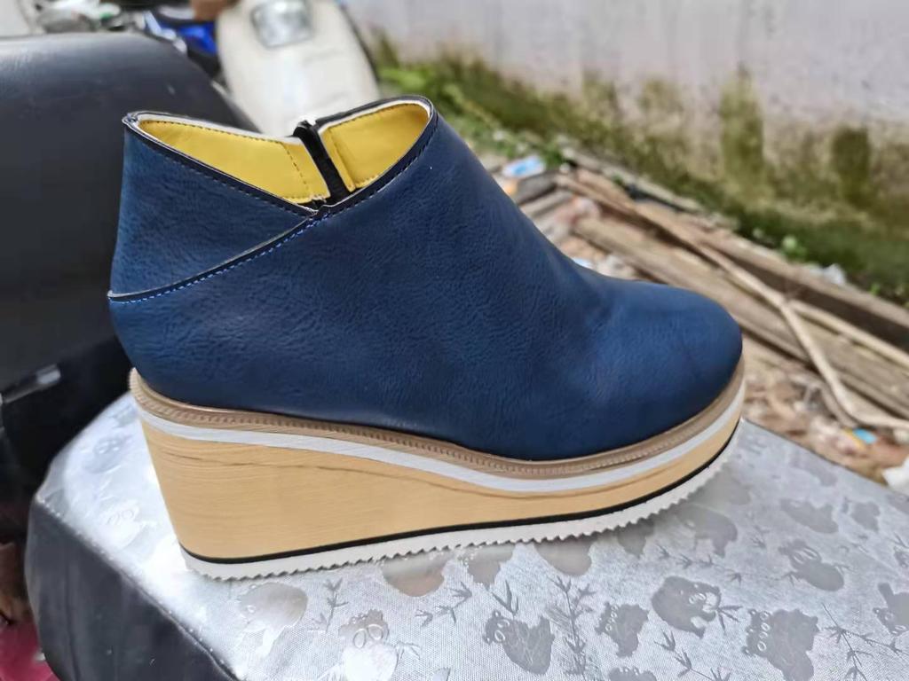 Женские короткие ботинки большого размера с боковой молнией, осень 2021 г.